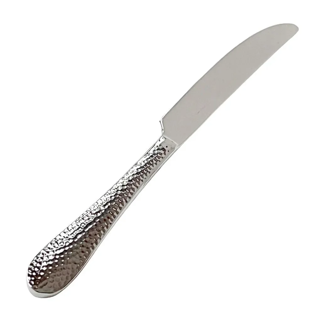 7 Oneida REYNA Stainless Glossy Hammered Dinner Knives Flatware
